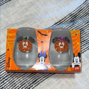Disney Orange and Black Halloween Glass Set